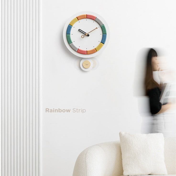 Cute Nordic Silent Wall Decorative Pendulum Clock