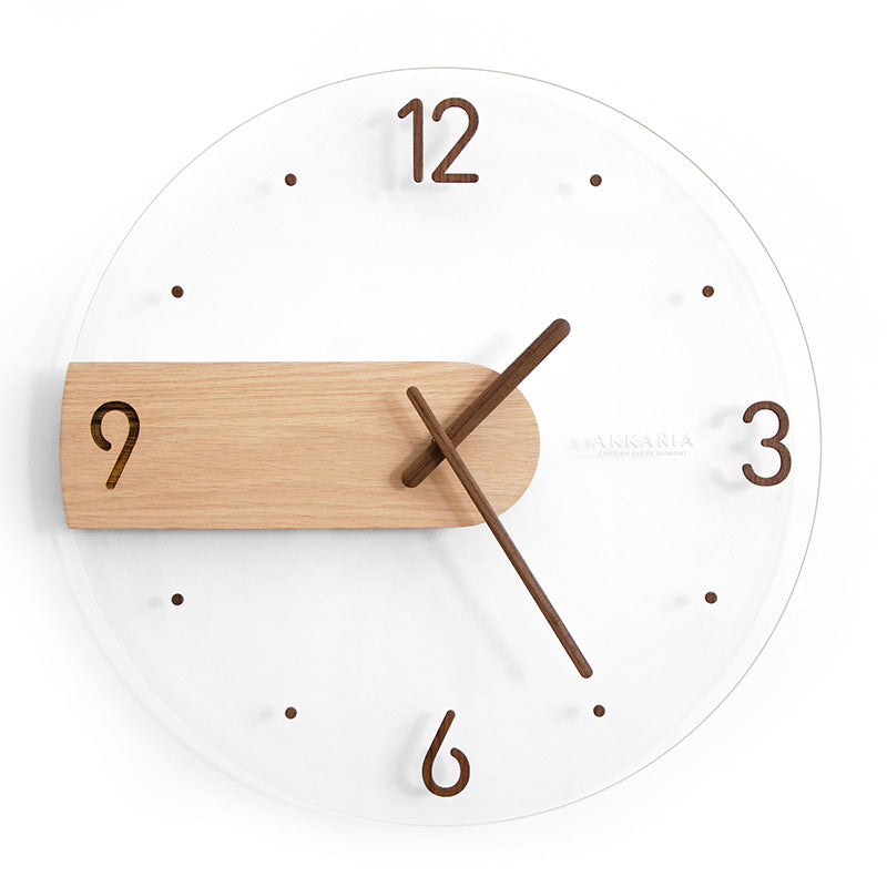 Wooden Acrylic Minimalist Wall Clock 16 Inches