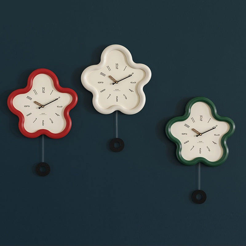 3D Flower Pendulum Clock for Bedroom