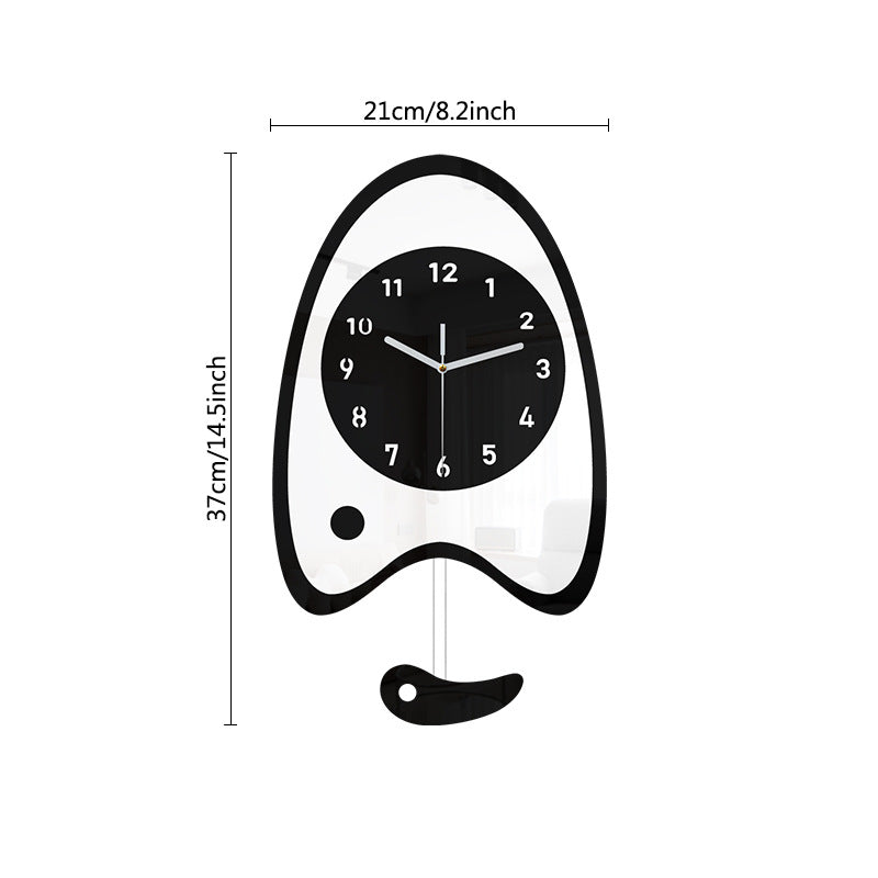 Cute Fish Bait Silent Pendulum Wall Clock