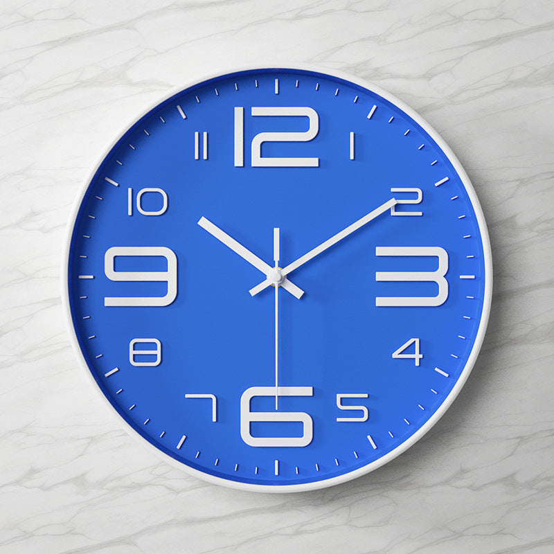 3D Large Numbers Classroom Silent Clock 12 Inches
