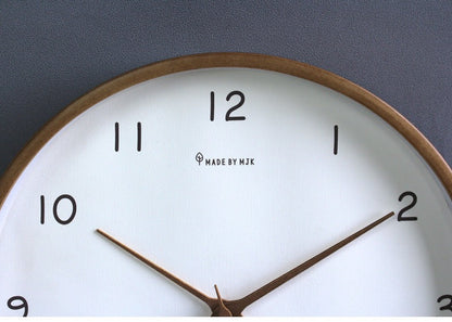 Simple Solid Wood Analogue Wall Clock for Home