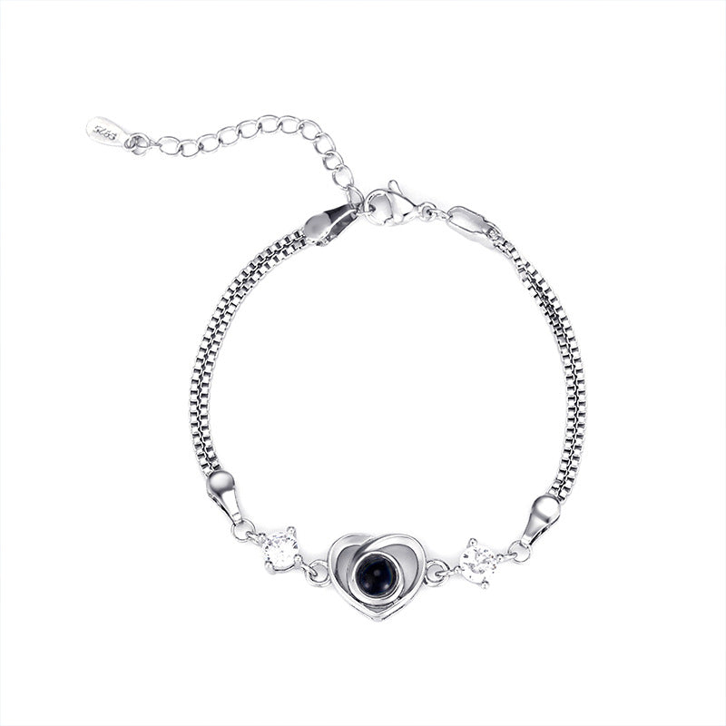 Personalized Photo Projection Heart Bracelet
