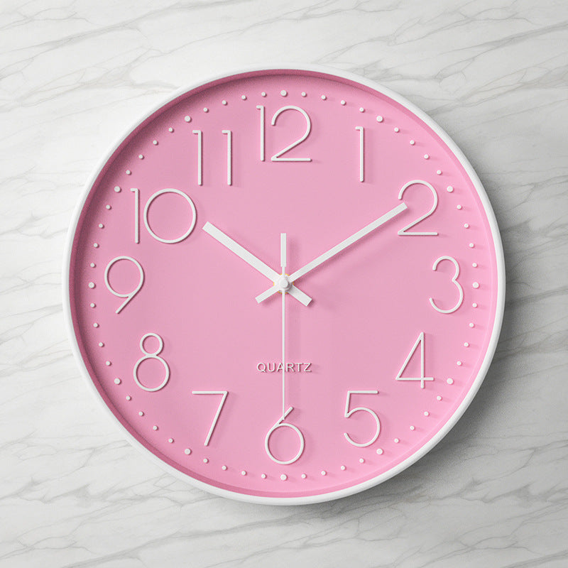 3D Large Numbers Classroom Silent Clock 12 Inches