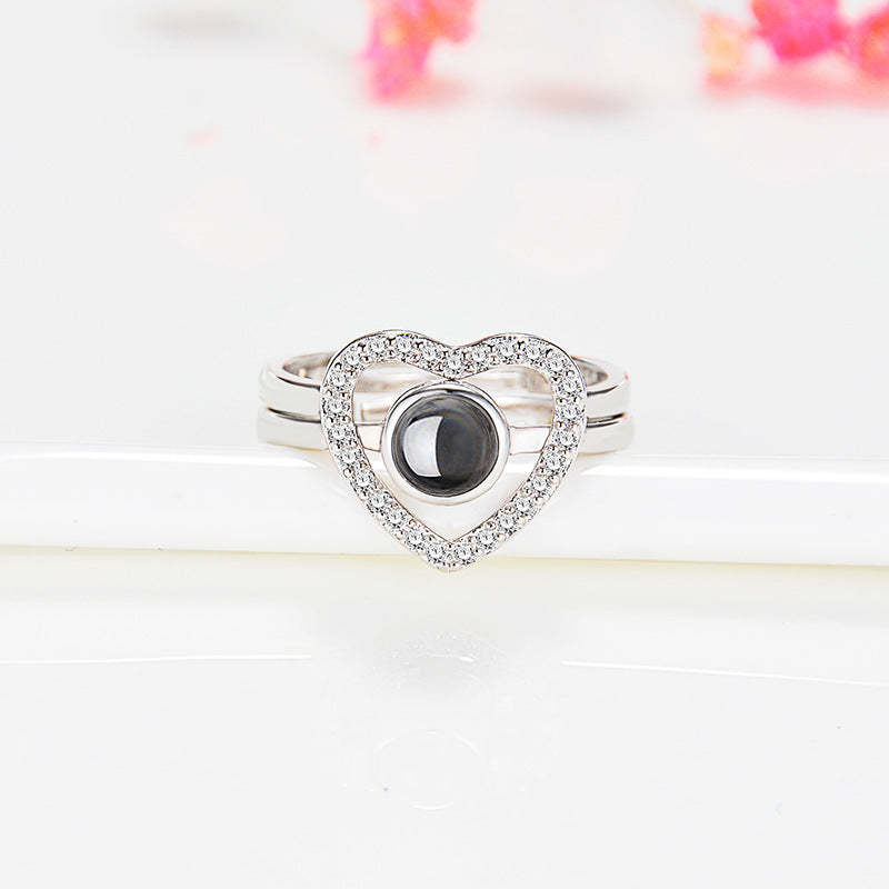 Adjustable Size Photo Projection Stackable Ring