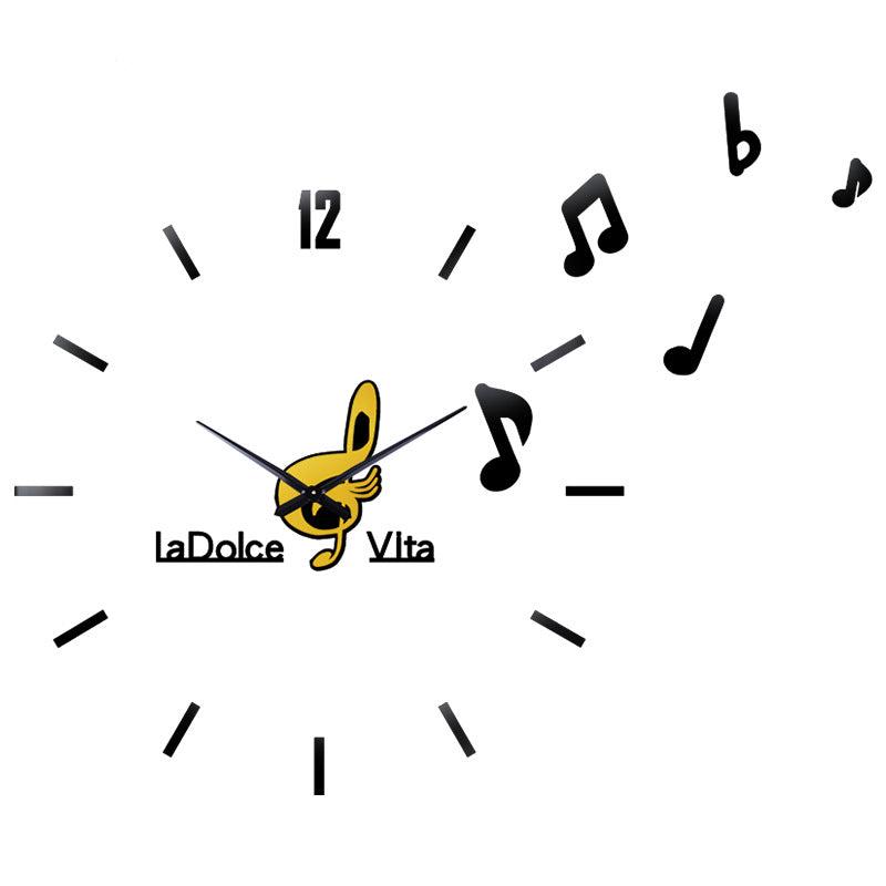 Music Notes 3D Sticker DIY Silent Wall Clock
