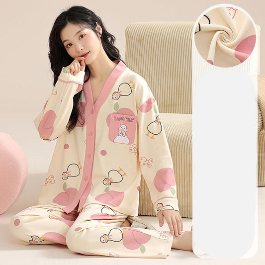 Cute Long Duck Pajamas for Women 100% Cotton