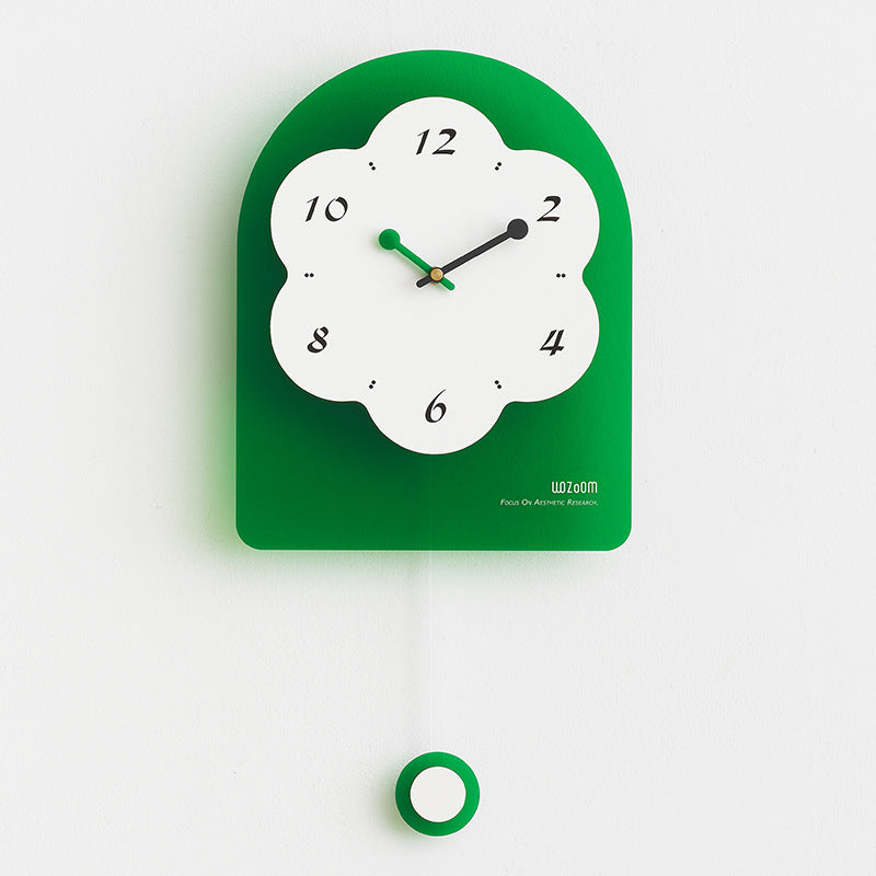 Flower Shaped Wall Décor Pendulum Clock