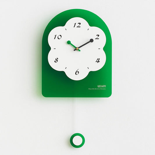 Flower Shaped Wall Décor Pendulum Clock
