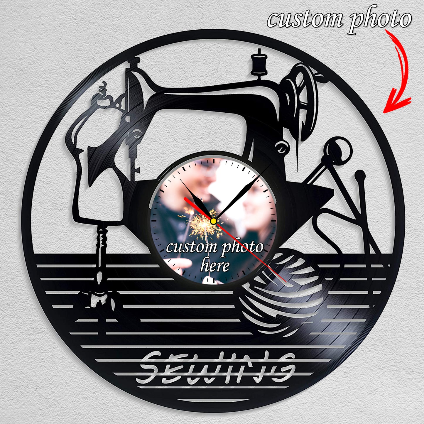 Gifts for Sewing Lovers Personalized Wall Clock for Tailor Shop