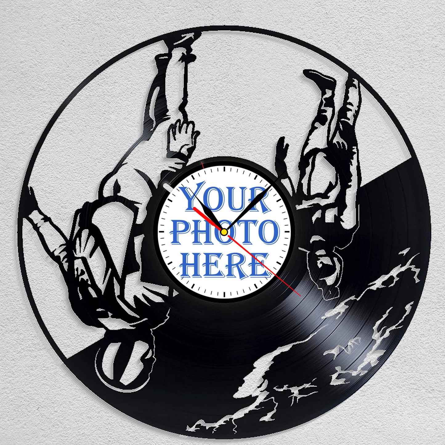 Personalized Vintage Gift for Skydiving Lover Photo Wall Clock