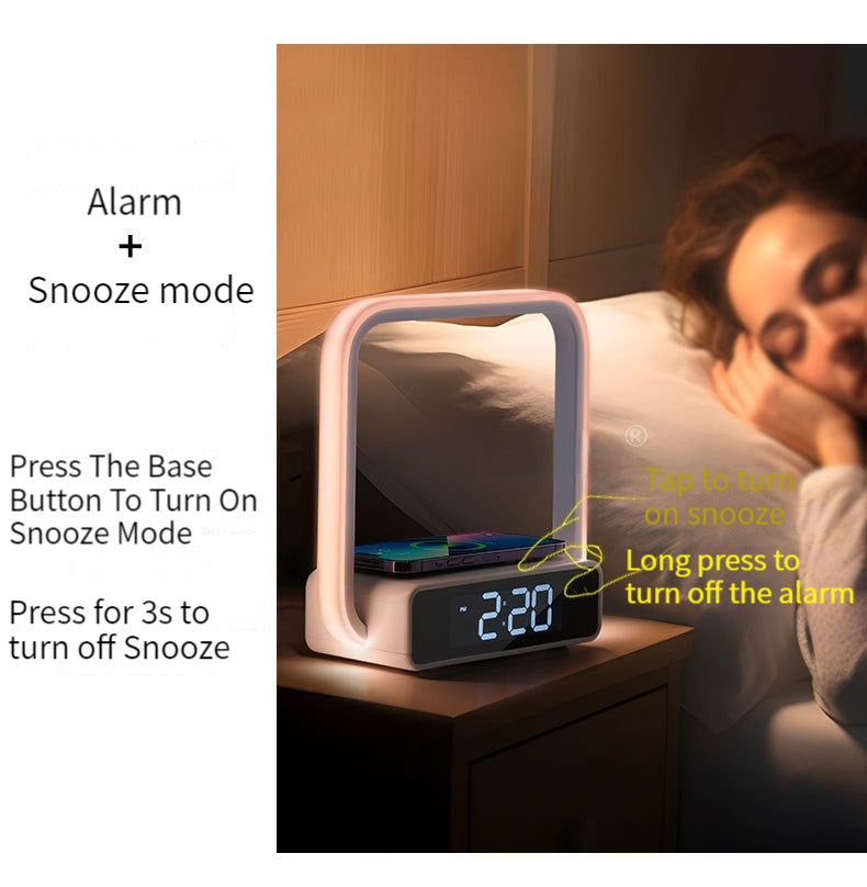 Led Rgb Lights Wireless Phone Charger Table Clock