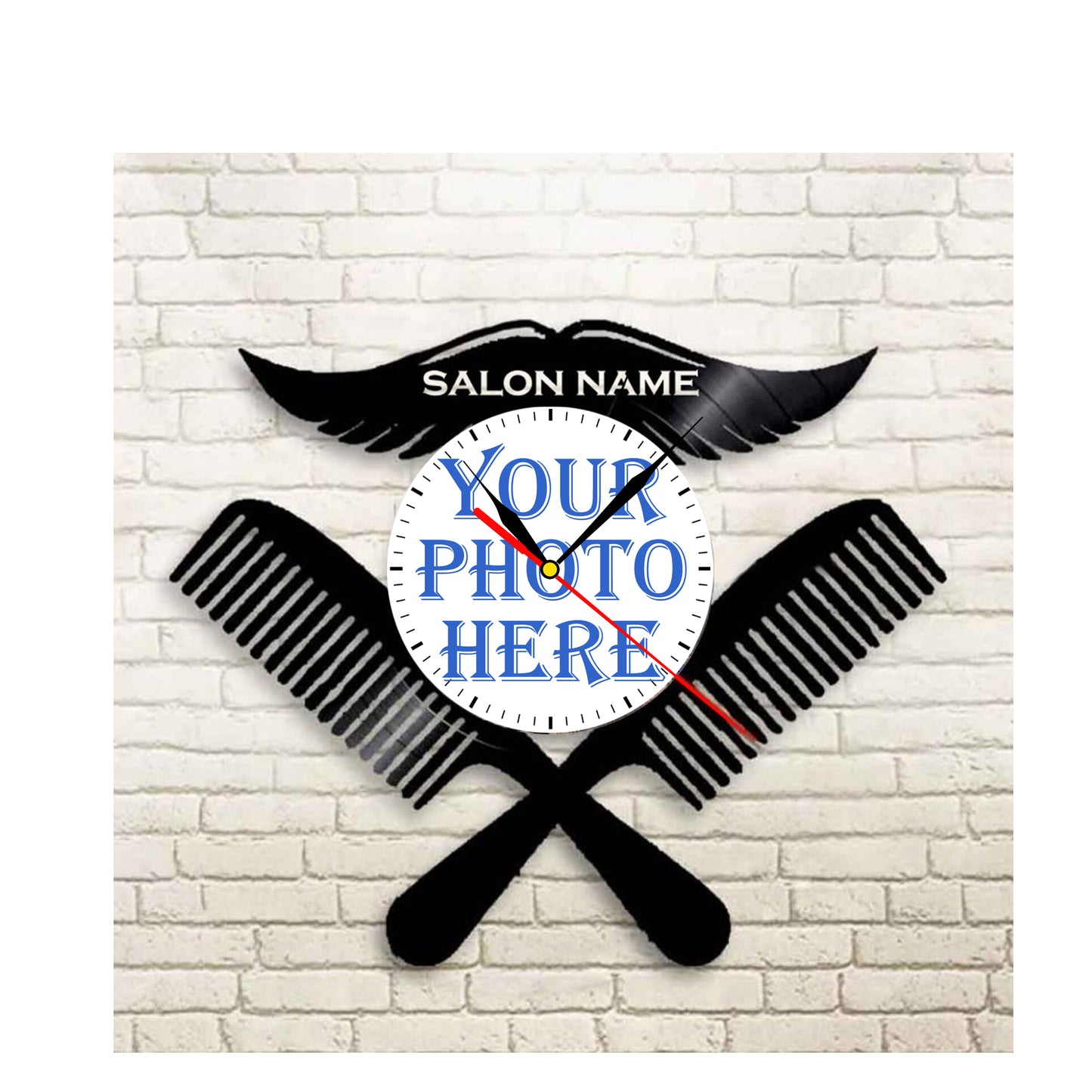 Gift for Men Hair stylist Personalized Photo Clock for Hairdresser