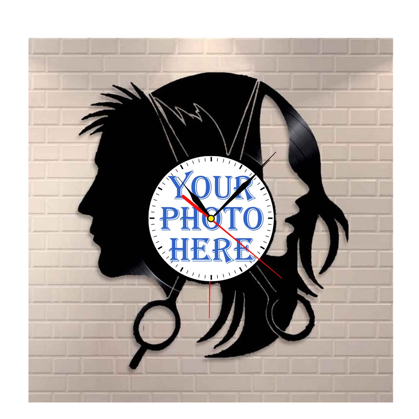 Gift for Female Hair stylist Personalized Photo Clock