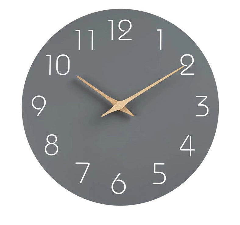 Simple Color Silent Wall Decoration Clock 12 Inches