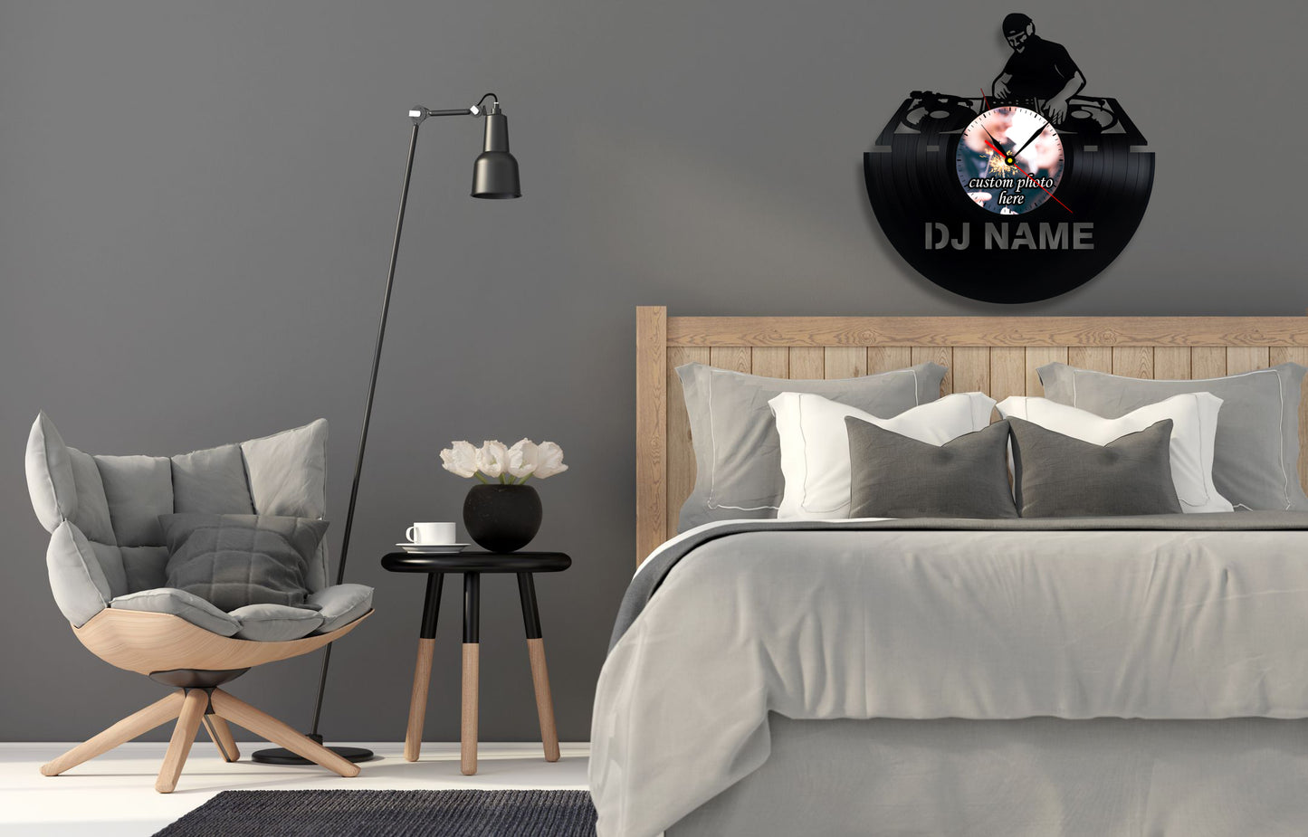Gift for DJ Friend Personalized Photo Wall Clock