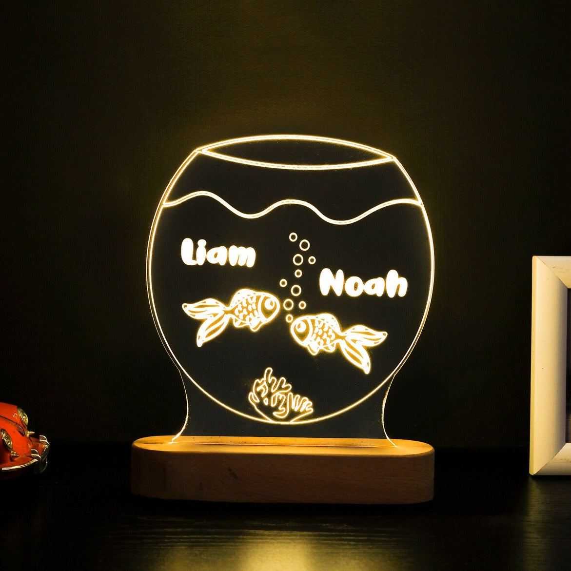 Personalized Fish Jar Lamp for Kid's Bedroom