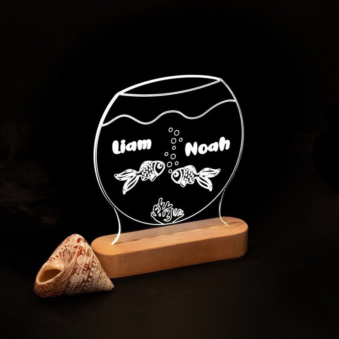Personalized Fish Jar Lamp for Kid's Bedroom
