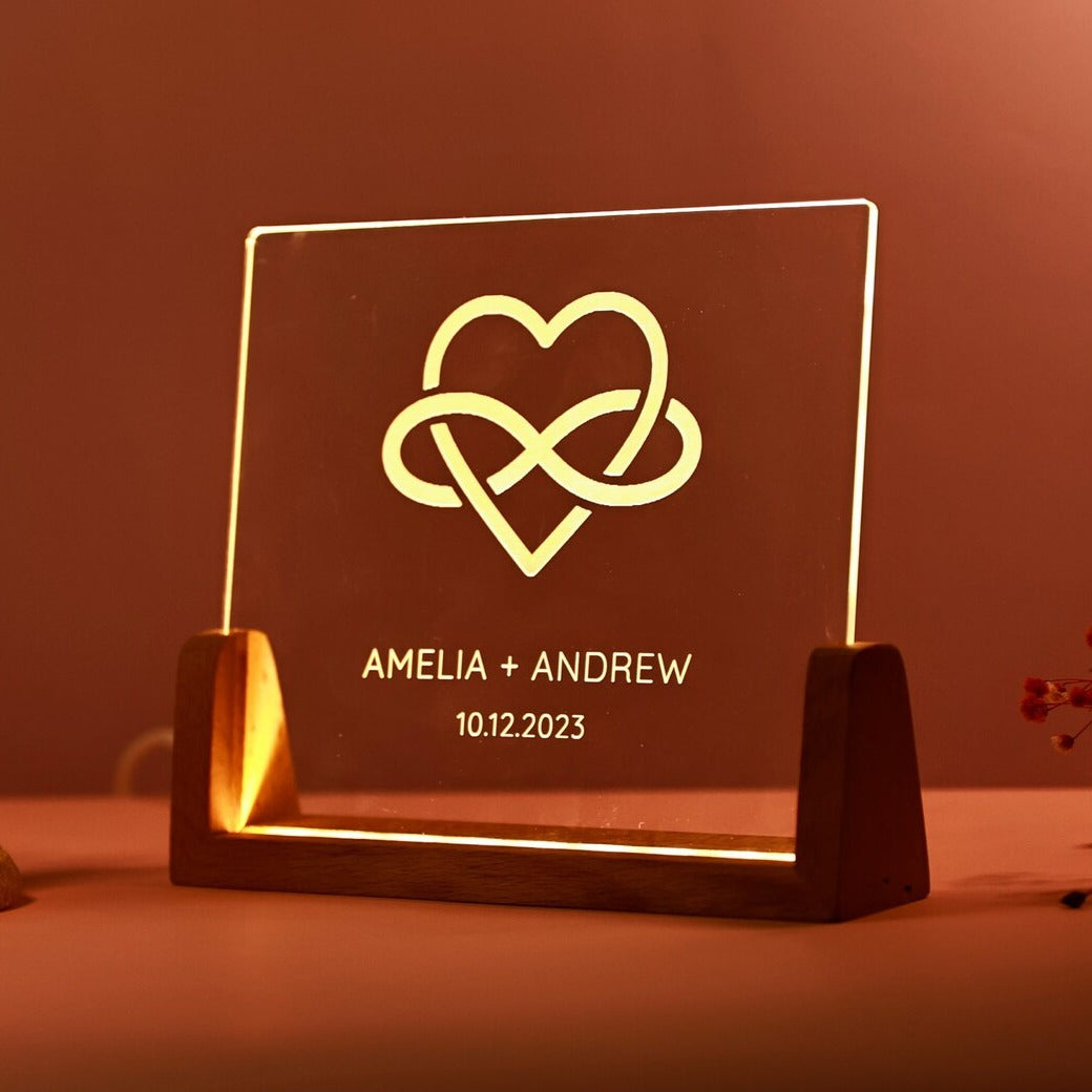 Personalized Names Led Lamp for a Couple