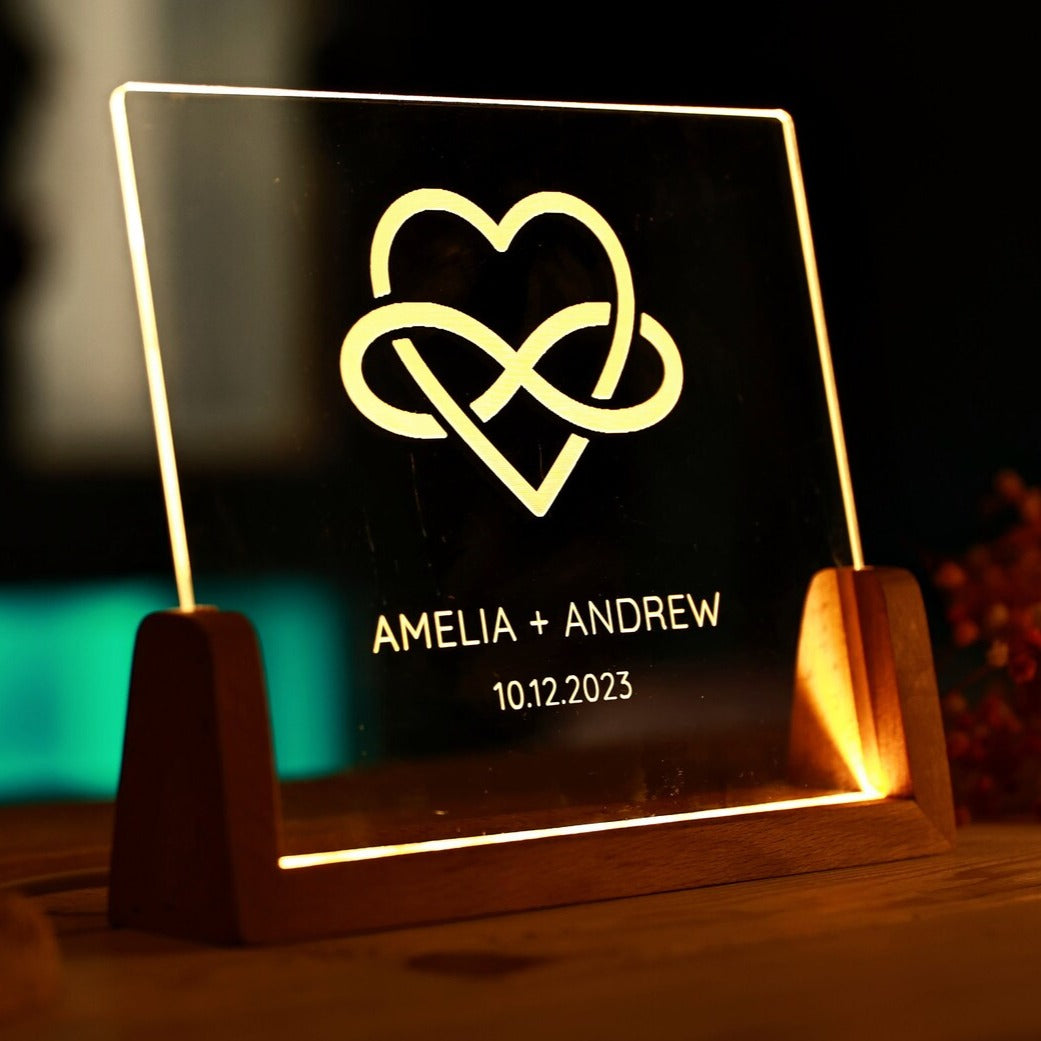 Personalized Names Led Lamp for a Couple