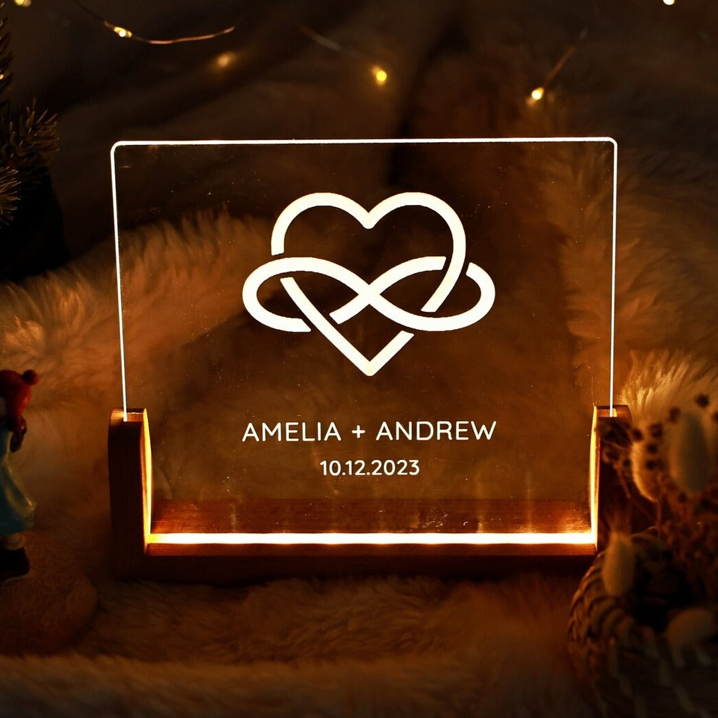 Personalized Names Led Lamp for a Couple
