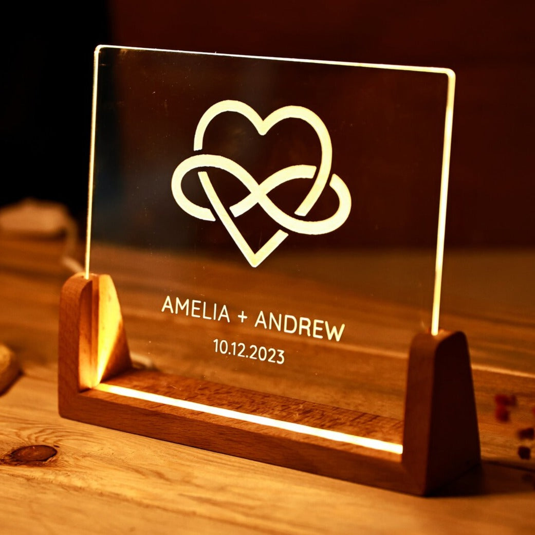 Personalized Names Led Lamp for a Couple