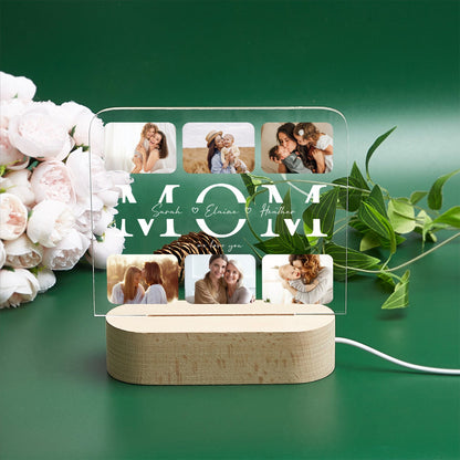 Personalized Mom Photo Lamp, Custom Photo Collage LED Light