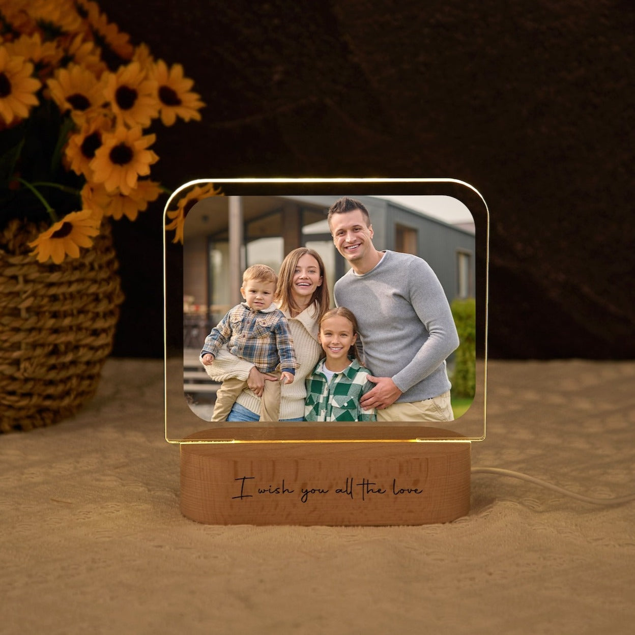 Custom Photo Night Lamp - Acrylic and Wood