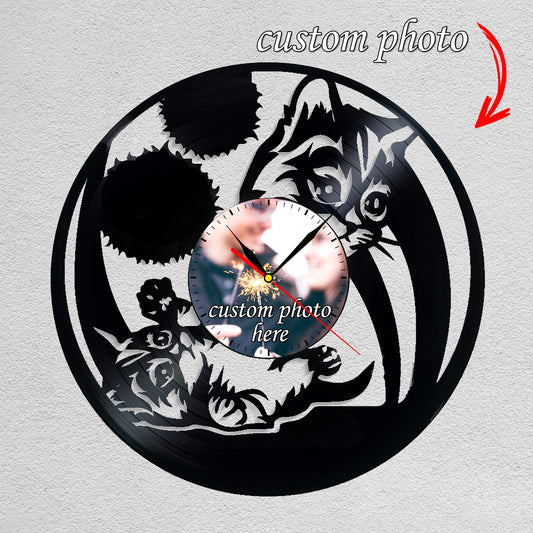 Pet Memorial Gift for Cat Owner Custom Photo Wall Clock