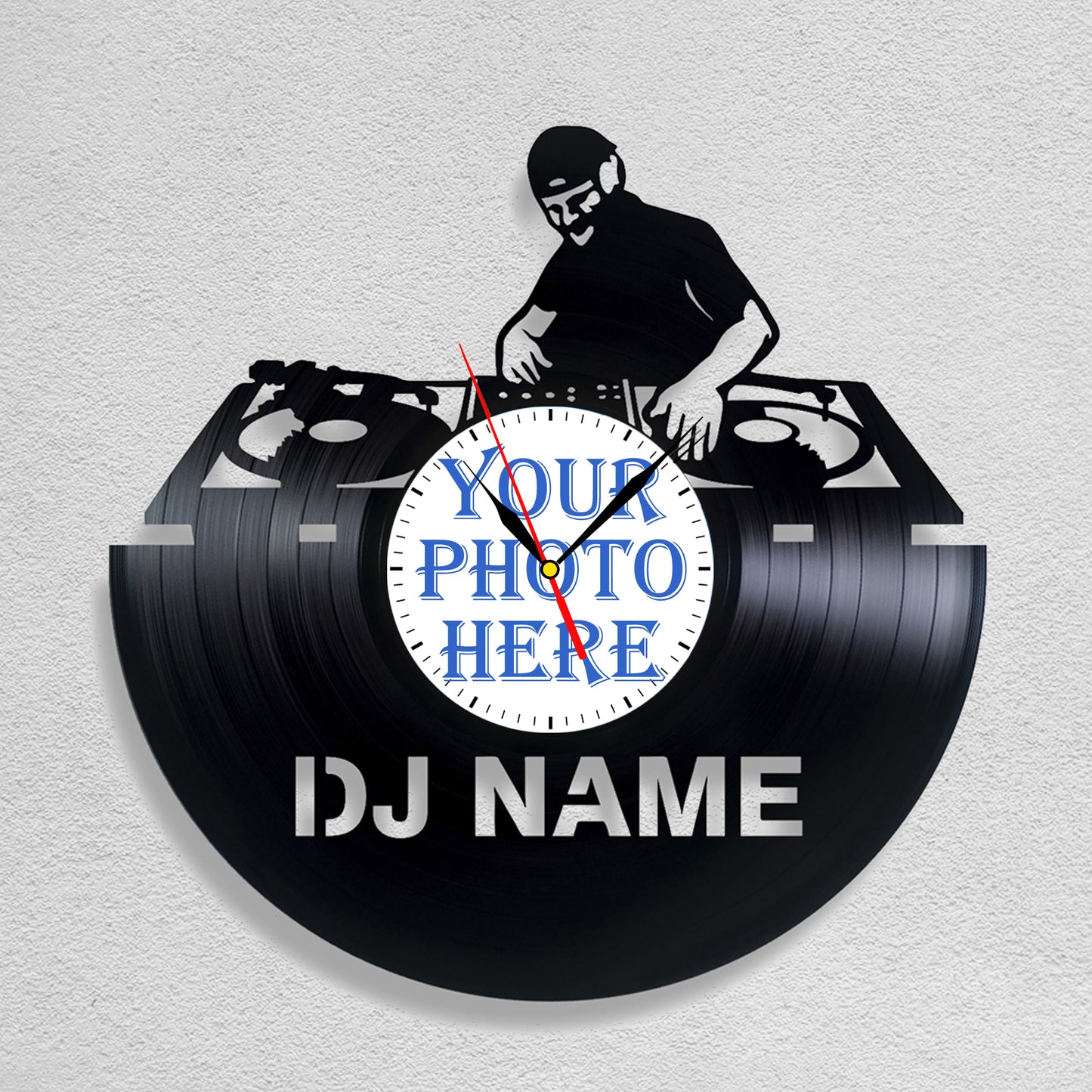 Gift for DJ Friend Personalized Photo Wall Clock