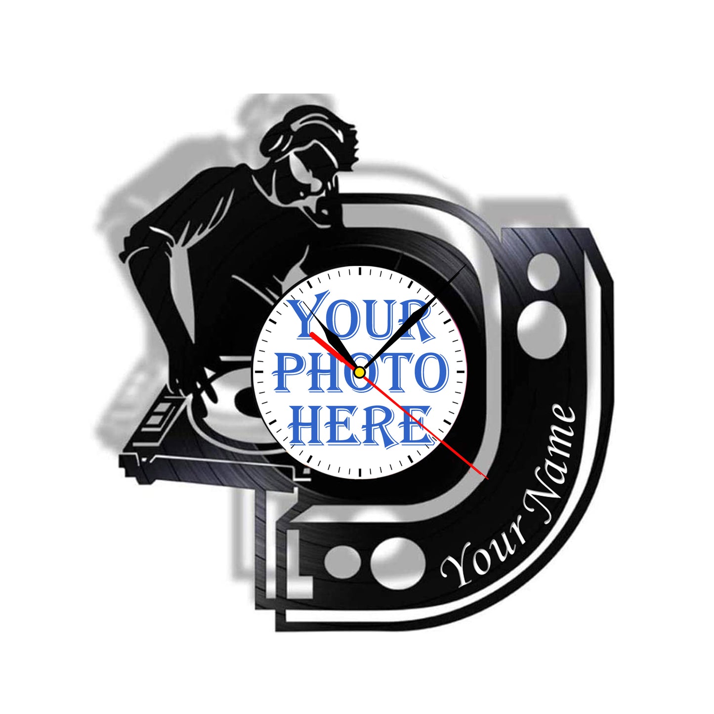 Birthday Gift for DJ Friend Personalized Photo Wall Clock