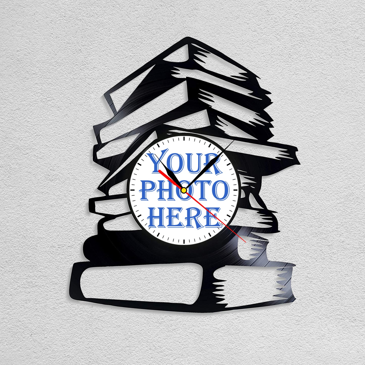 Gift for Librarian Personalized Photo Wall Decor Clock