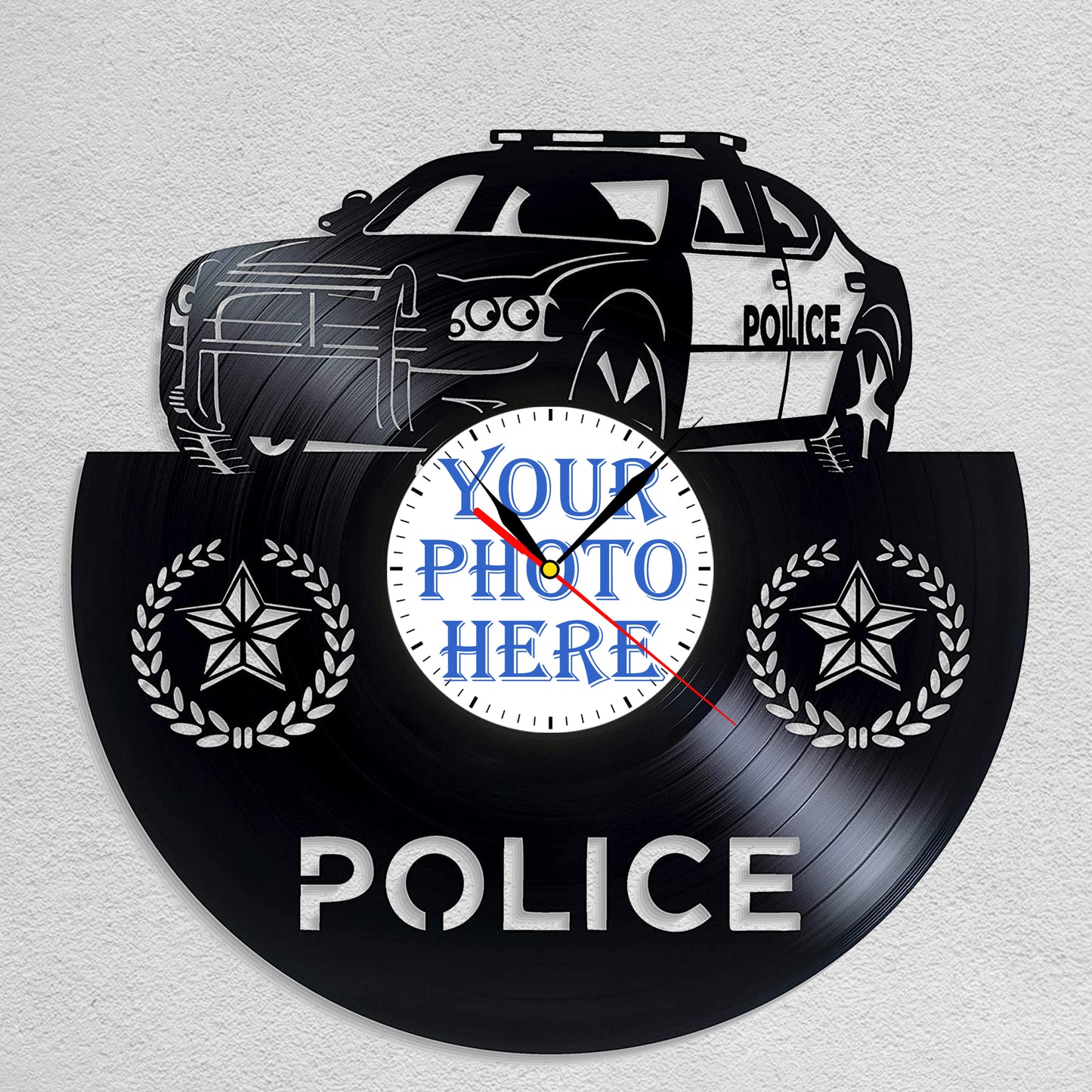 Gift for Police Officer Dad Personalized Photo Clock