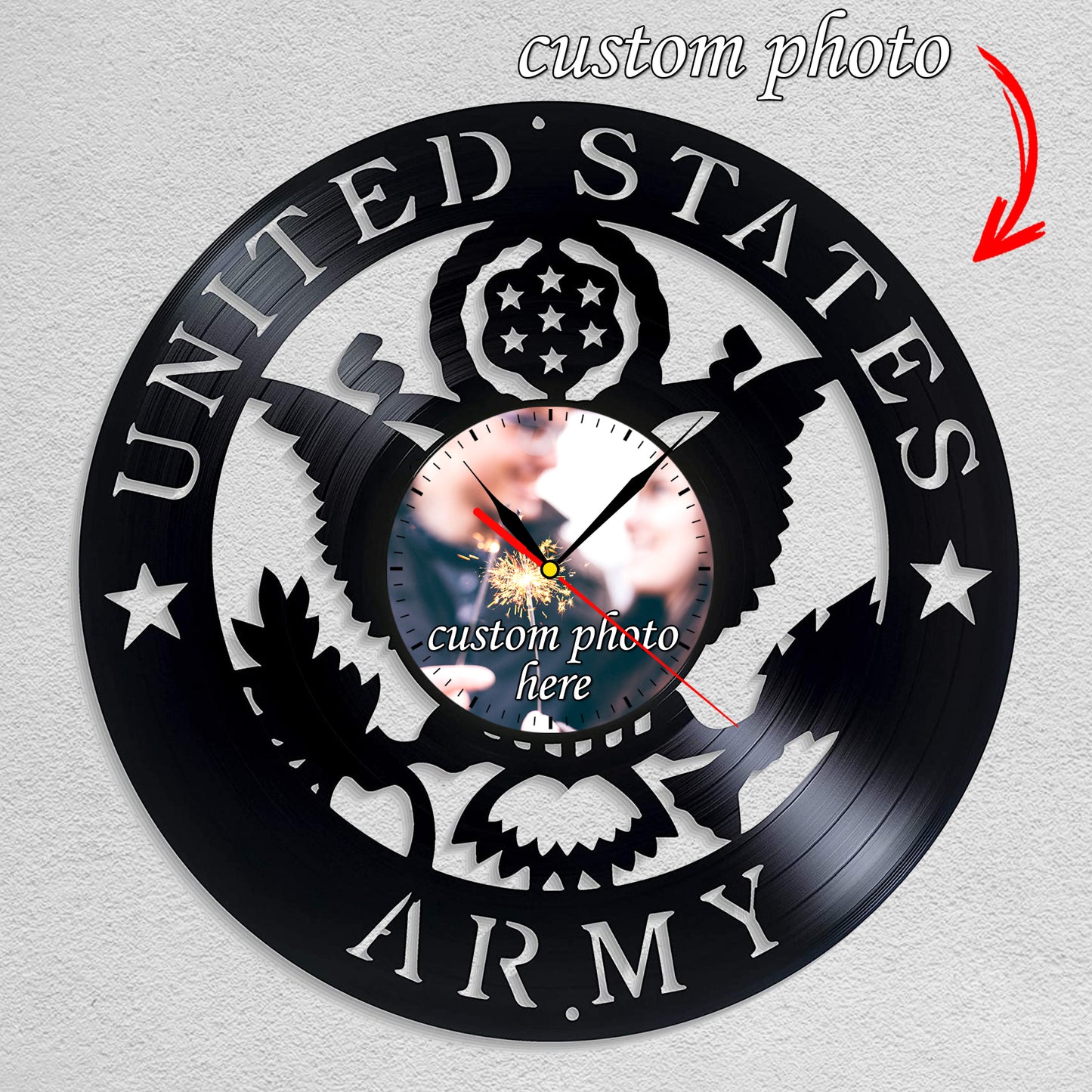 Personalized Photo Clock Gift for US Army Soldier