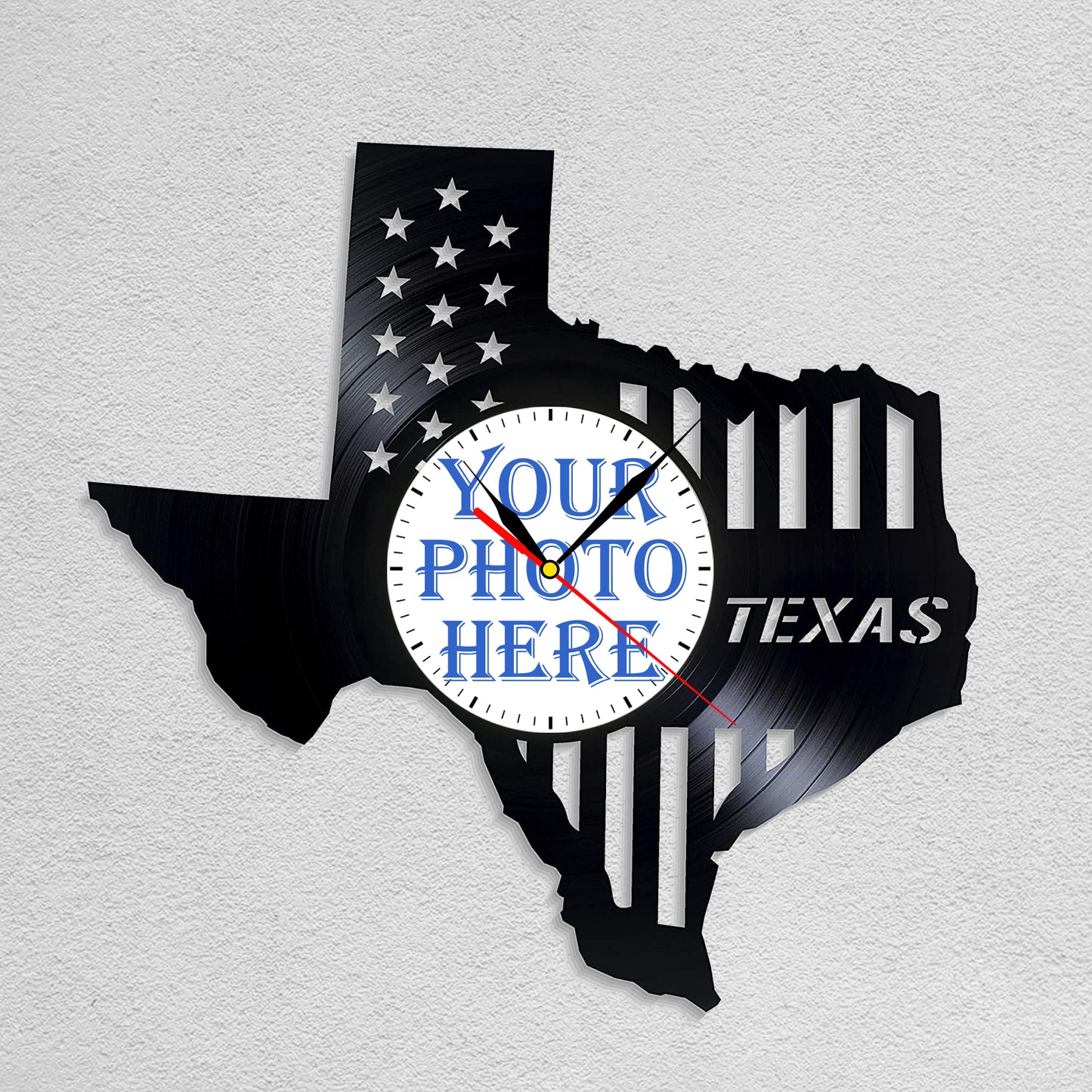 Personalized Photo Texas City Clock Bedroom Decoration
