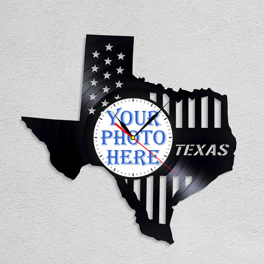Personalized Photo Texas City Clock Bedroom Decoration
