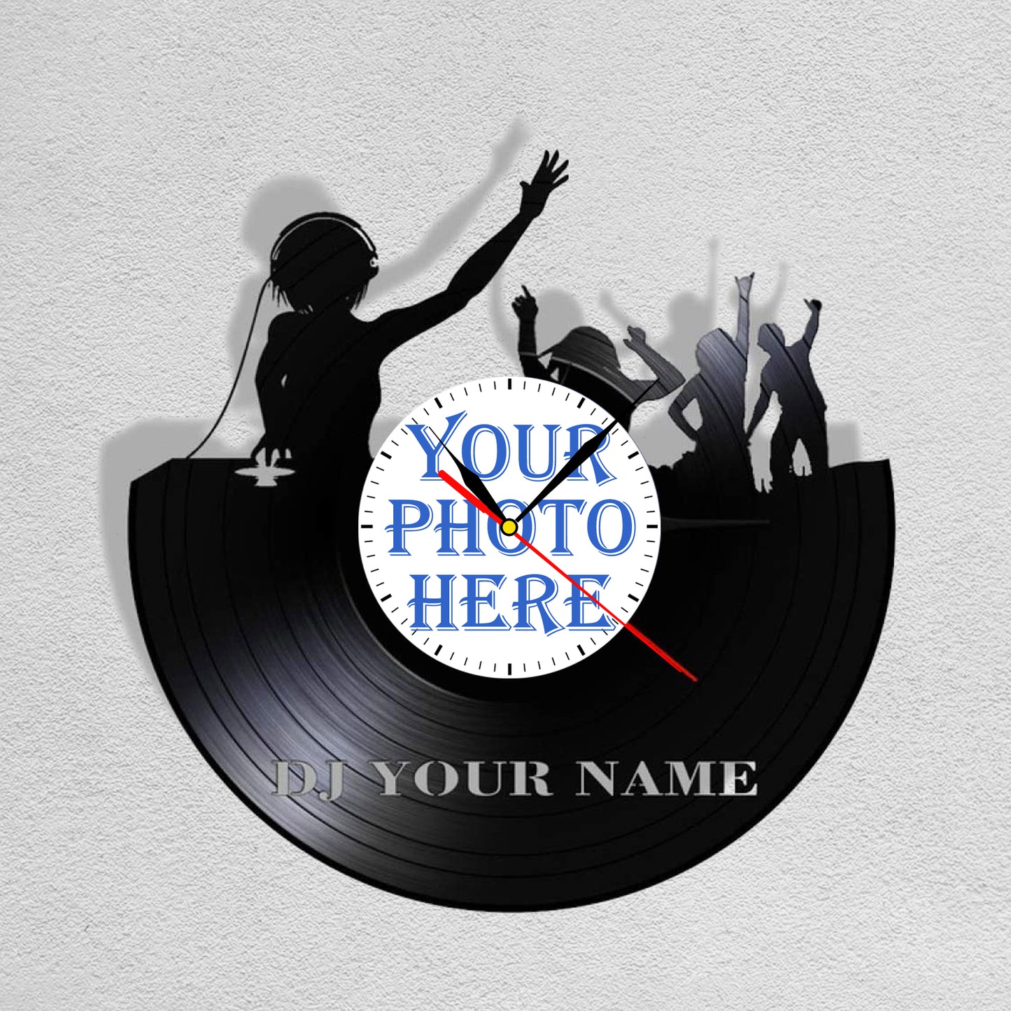 Birthday Gift for Female DJ Personalized Photo Wall Clock