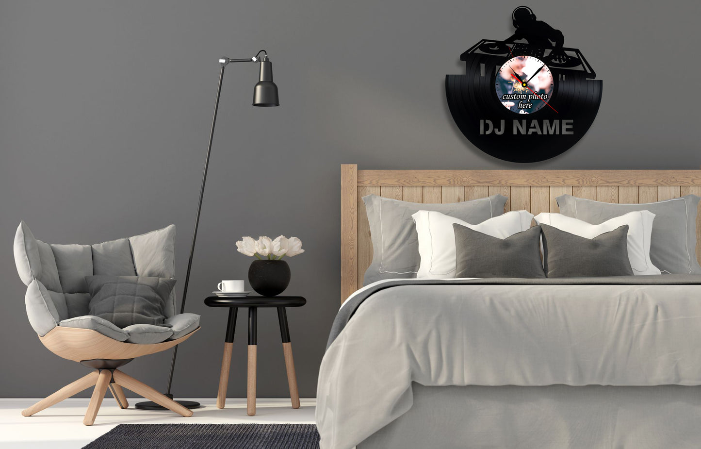 Personalized Photo Wall Clock Gift for DJ Friend