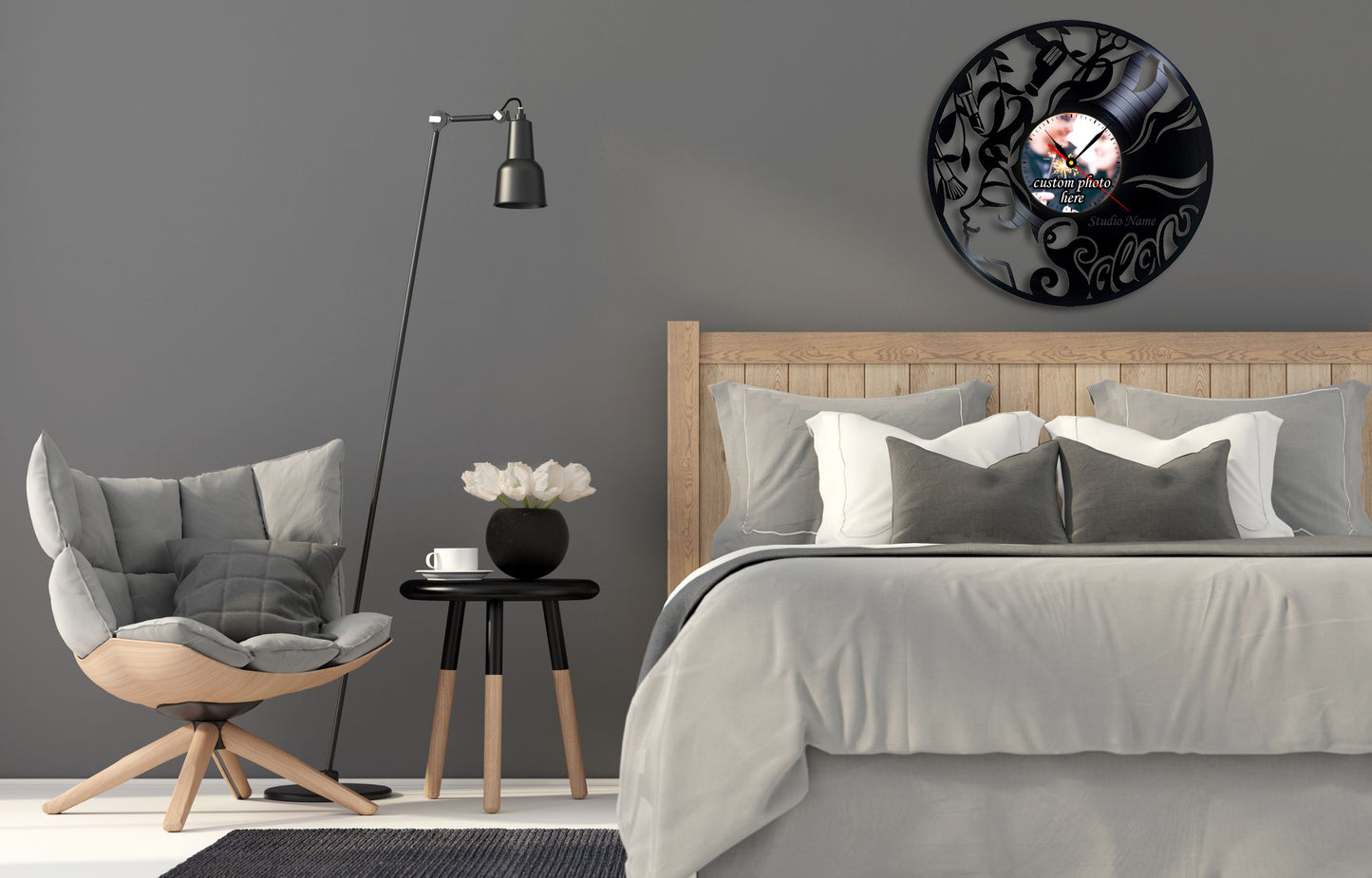 Personalized Gift for Hairstylist Hairdresser Lp Record Clock