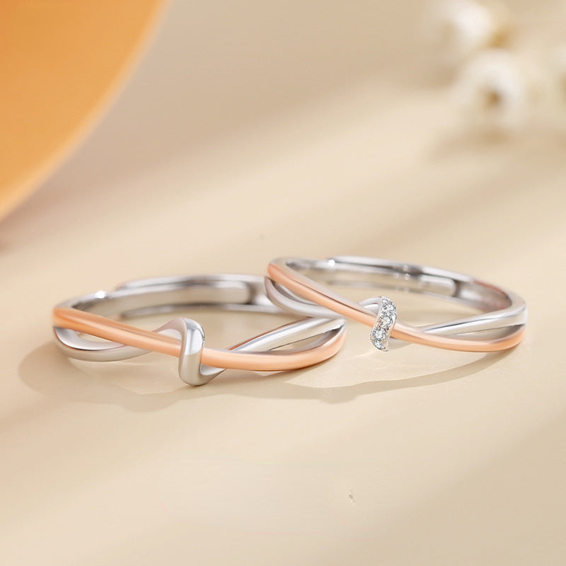 Cute Twisted Couple Wedding Rings for Two – Loforay