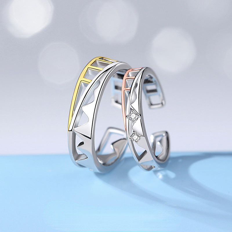 Railway Track Unique Couple Rings Set