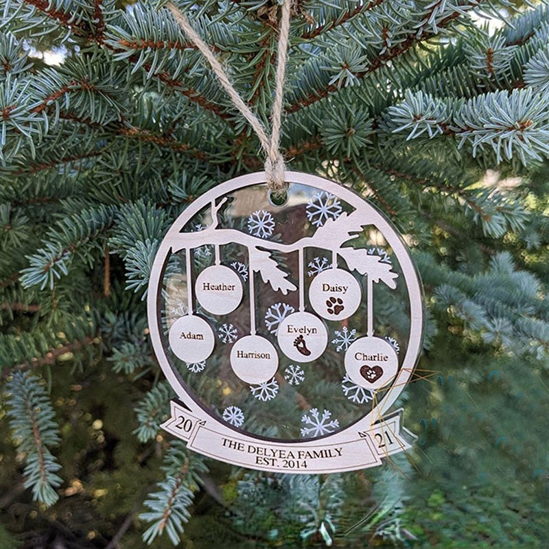 Personalized Family Names Decoration Ornament for Christmas Tree