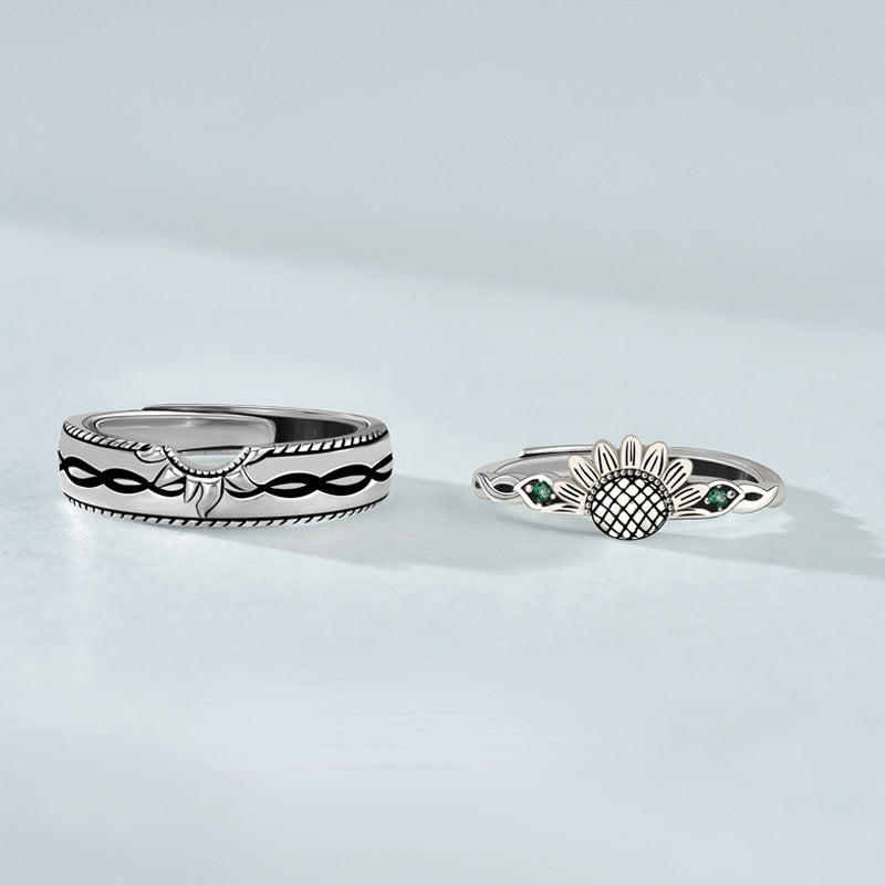 Engraved Couple Rings that Fit Together