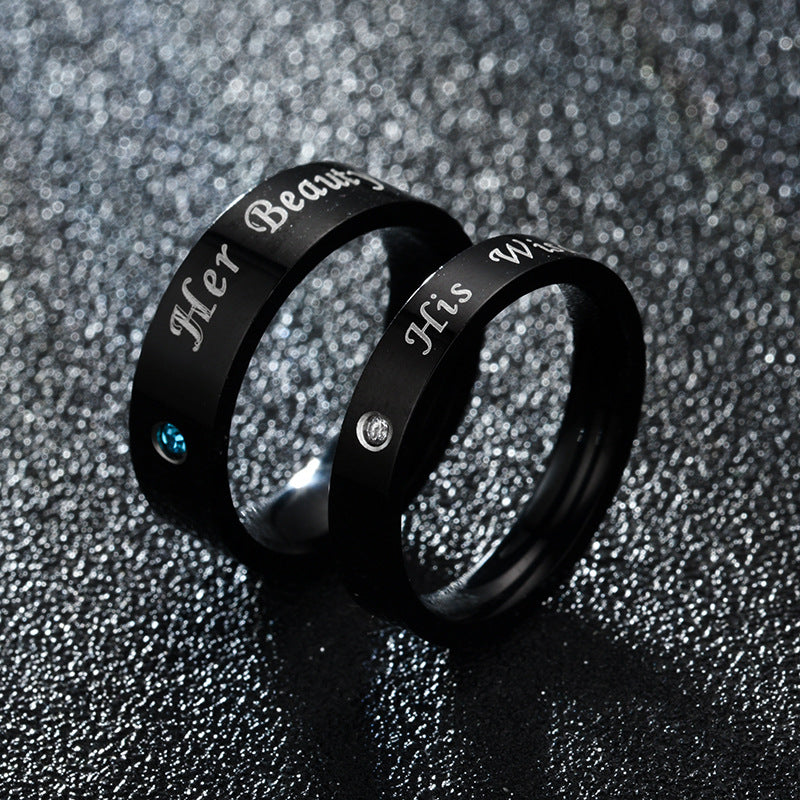 Custom Her Beauty His Wisdom Matching Rings Set