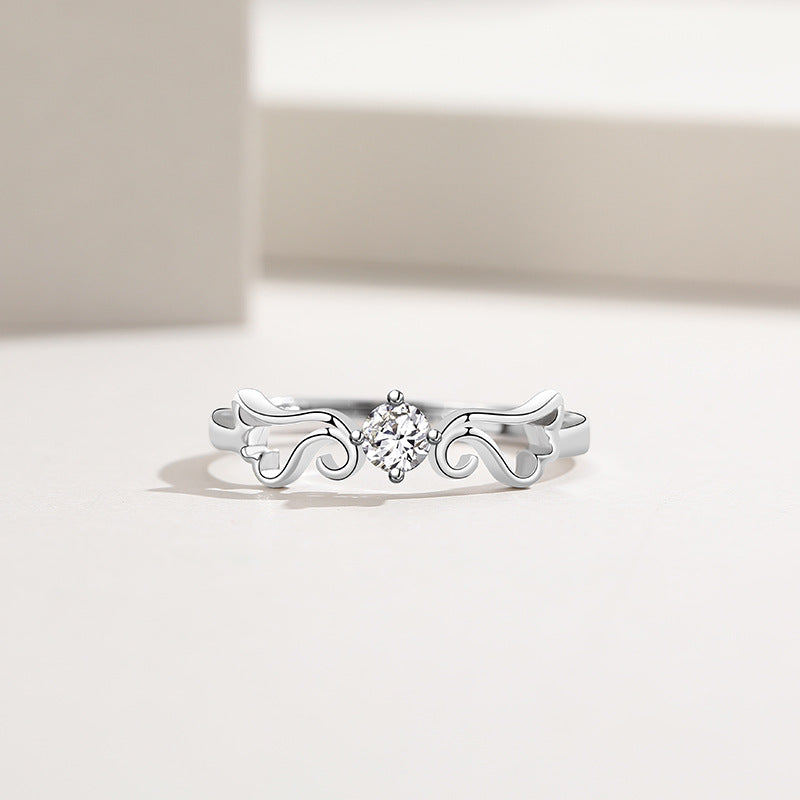 Engravable Angel Wings Couple Wedding Bands