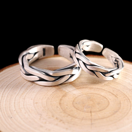Braided Style Wedding Rings Set for two