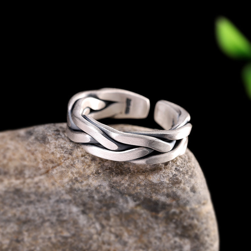 Braided Style Wedding Rings Set for two