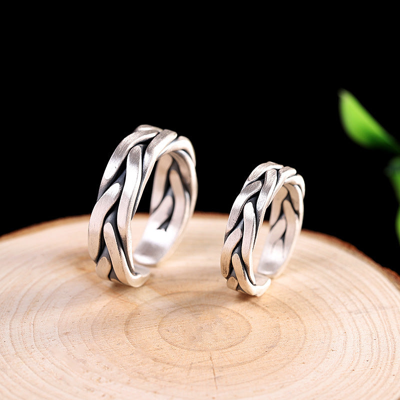Braided Style Wedding Rings Set for two