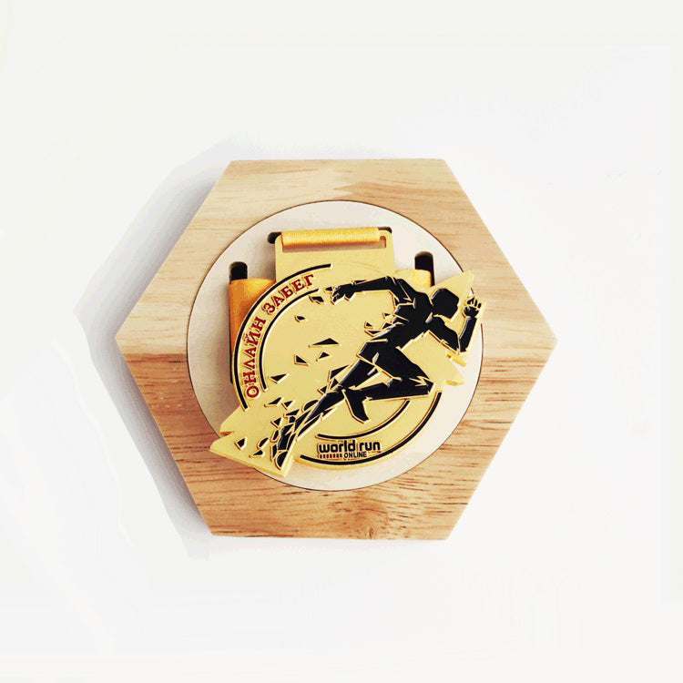 Honeycomb Wooden Wall Decoration Medals Display Set of 6