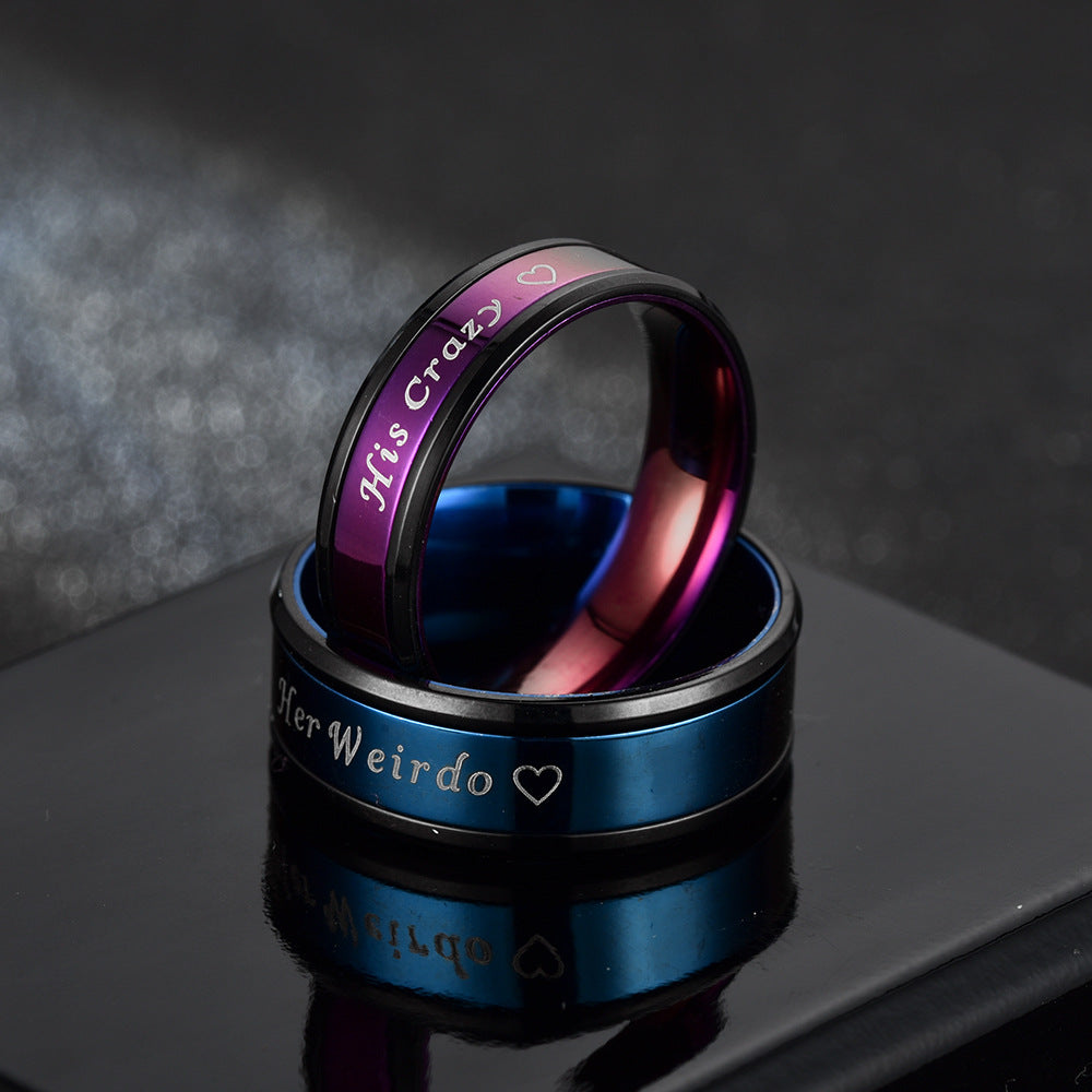 His Crazy Her Weirdo Matching Rings for Couple